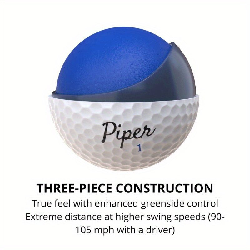 Piper Blue Premium 3 - Layer Golf Ball 12 Pack (Style: Blue Color: White) - Club Rehab - Golf BallPiper Blue Premium 3 - Layer Golf Ball 12 Pack (Style: Blue Color: White)