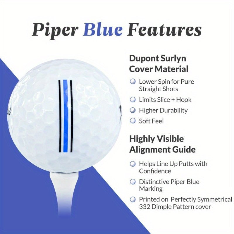 Piper Blue Premium 3 - Layer Golf Ball 12 Pack (Style: Blue Color: White) - Club Rehab - Golf BallPiper Blue Premium 3 - Layer Golf Ball 12 Pack (Style: Blue Color: White)