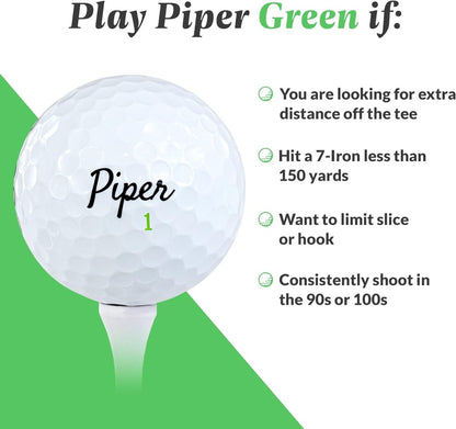 Piper Golf Distance Golf Balls - 12 Pack (Style: Green Color: Bright Yellow) - Club Rehab - Golf BallPiper Golf Distance Golf Balls - 12 Pack (Style: Green Color: Bright Yellow)