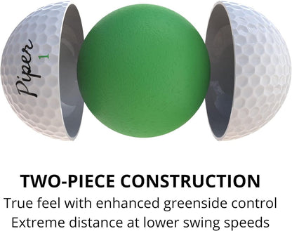 Piper Golf Distance Golf Balls - 12 Pack (Style: Green Color: White) - Club Rehab - Golf BallPiper Golf Distance Golf Balls - 12 Pack (Style: Green Color: White)