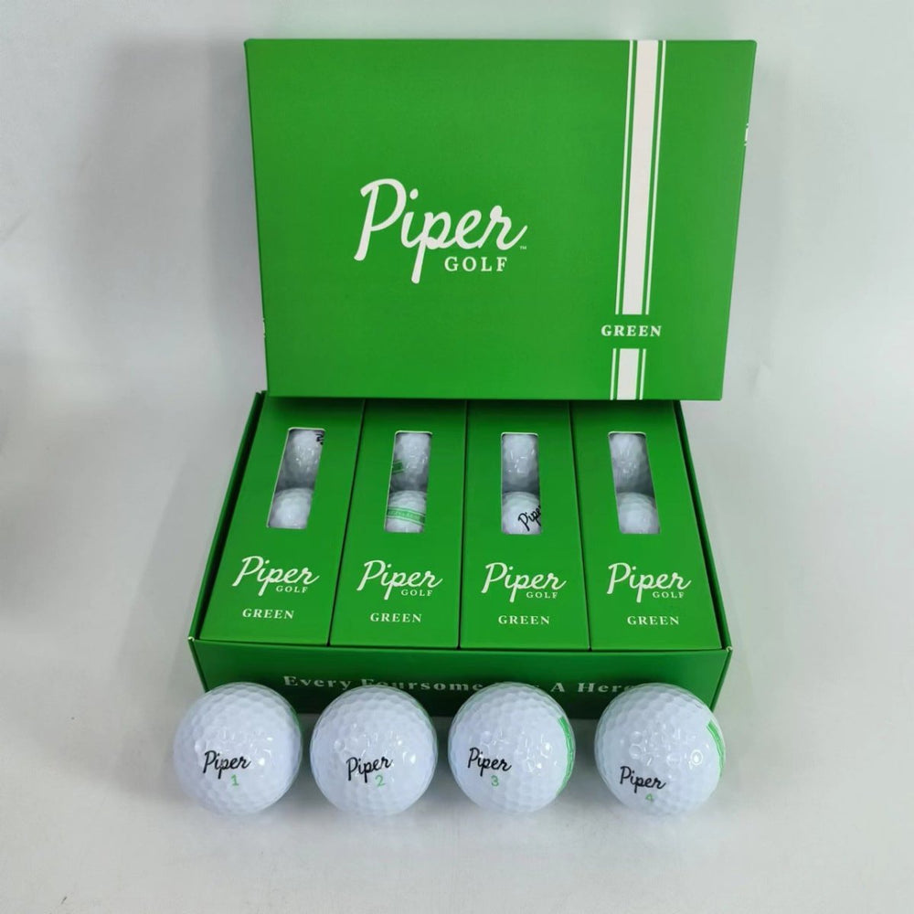 Piper Golf Distance Golfbälle – 12er-Pack (Stil: Grün, Farbe: Weiß)