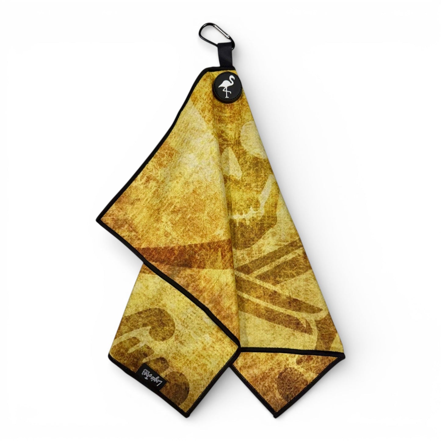 Pirate Skull Golf Towel | Premium Double - Sided Microfiber | Heavy - Duty Magnetic Towel with Carabiner Clip | 24 x 16 in - Club Rehab