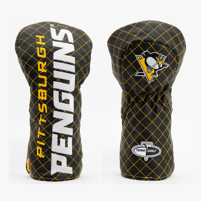 Pittsburgh Penguins Solid Quilted Driver Headcover, front and back views
