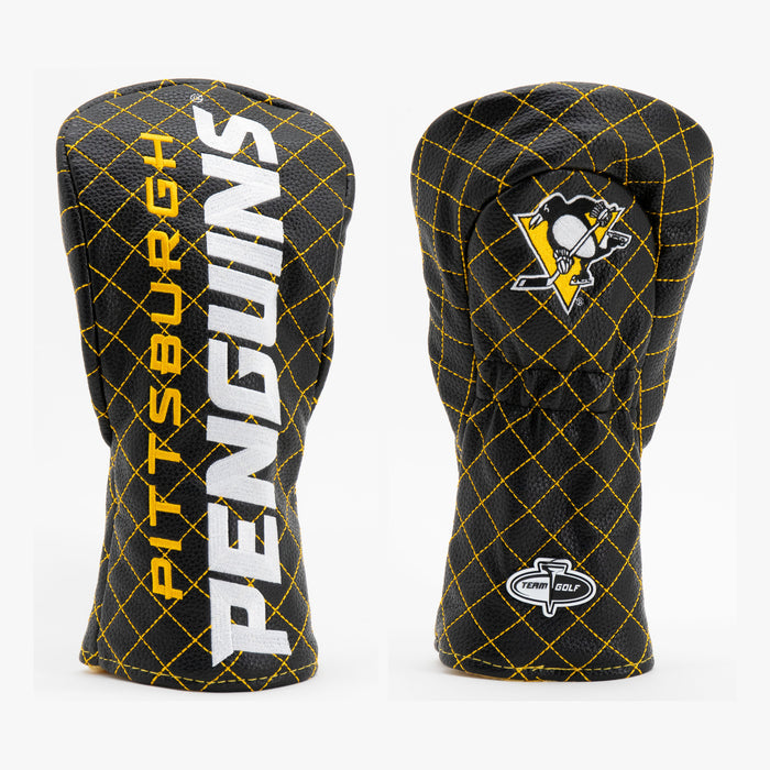 Pittsburgh Penguins Solid Quilted Fairway Headcover, front and back views