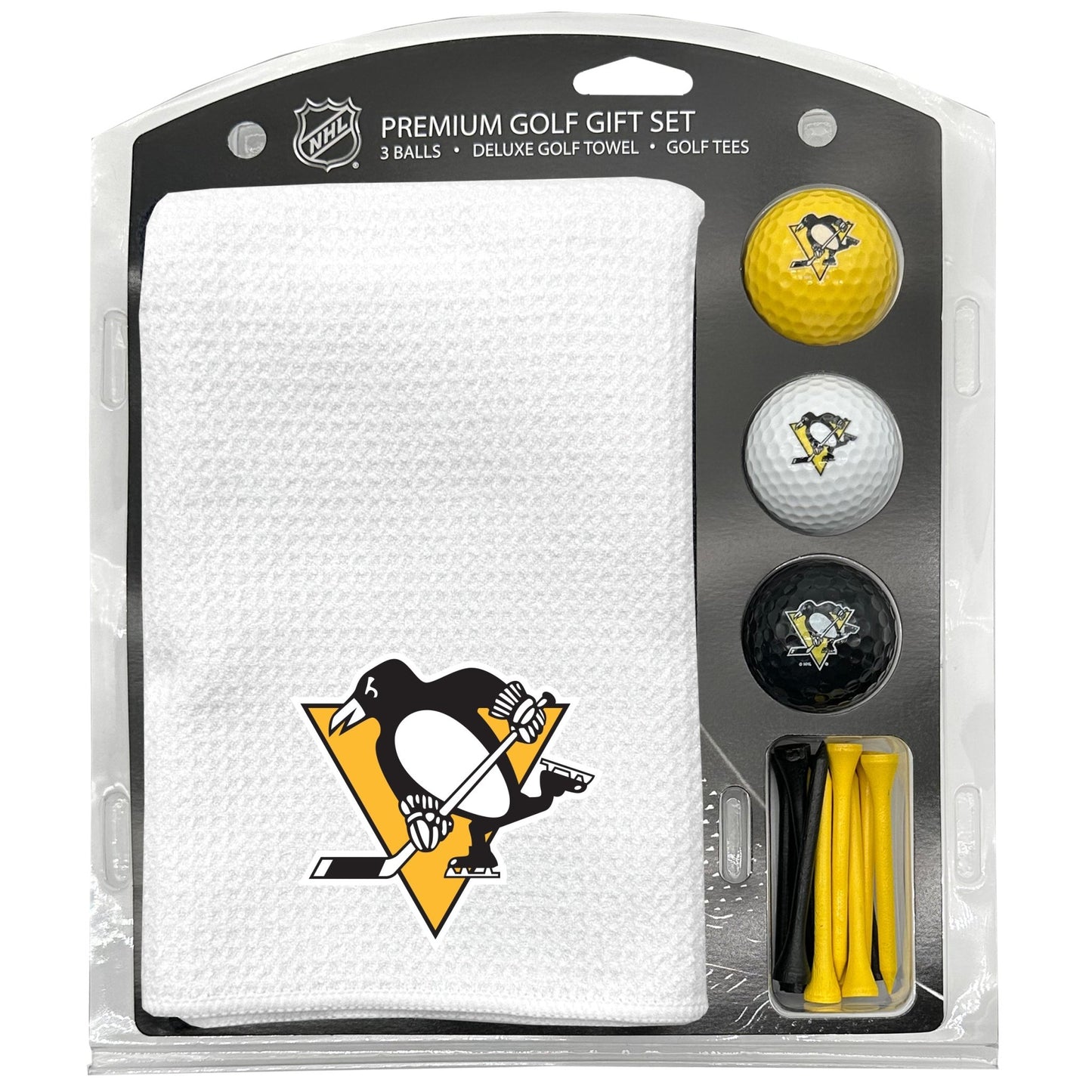 Pittsburgh Penguins White Microfiber Towel Golf Gift Set - Club Rehab