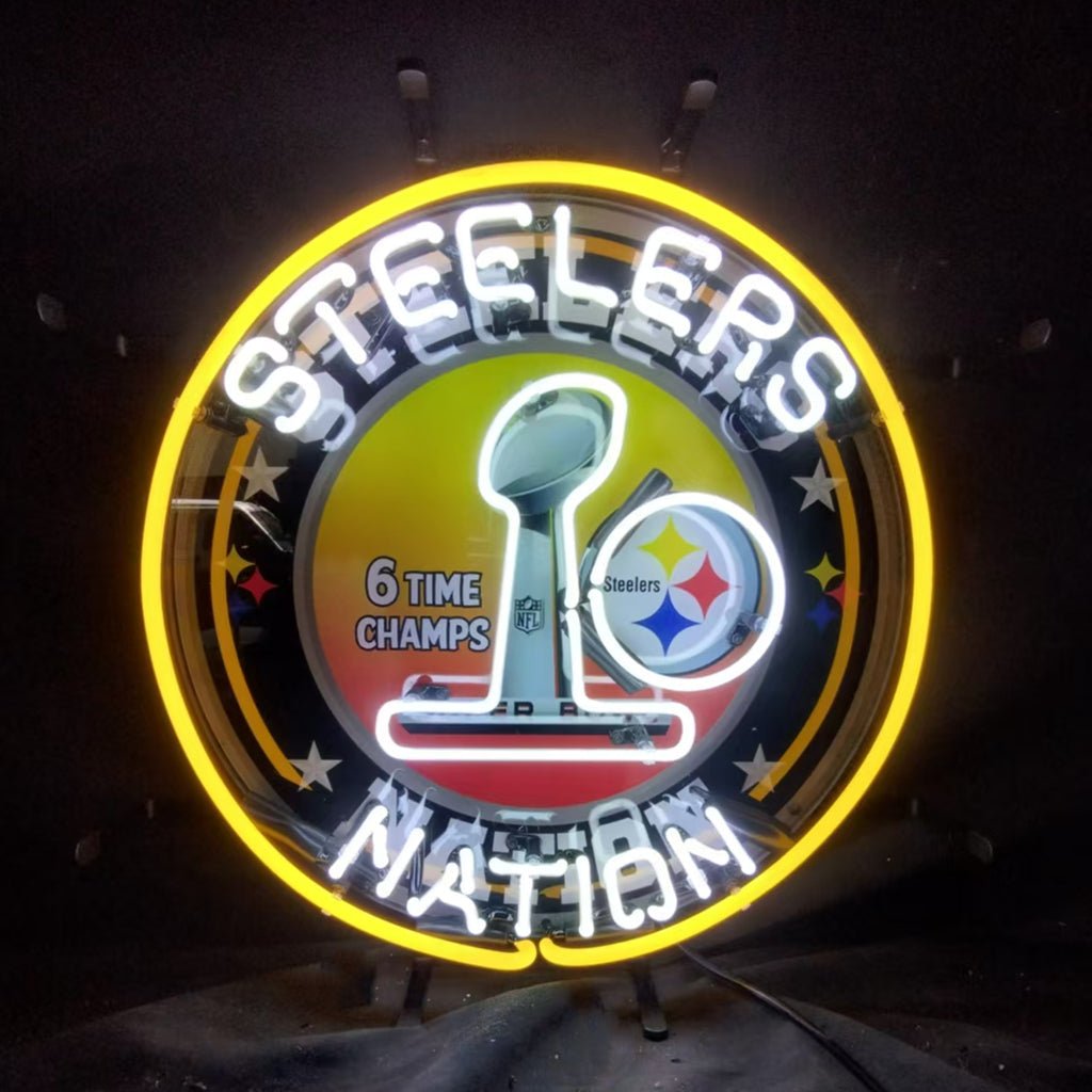 Pittsburgh Steelers Nation 6 Times Champion Neon Signs - Club Rehab