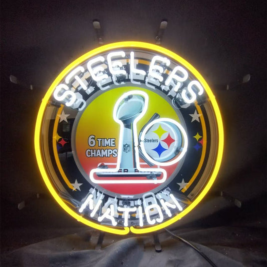 Pittsburgh Steelers Nation 6 Times Champion Neon Signs - Club Rehab