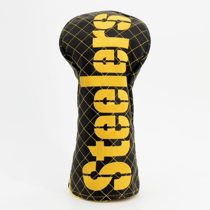 Pittsburgh Steelers Solid Driver quilted headcover, front view