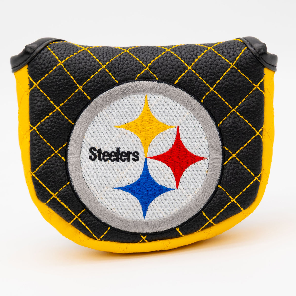 Pittsburgh Steelers Solid Mallet Putter quilted headcover, front view