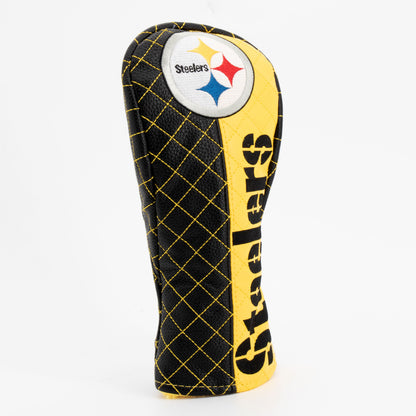 Pittsburgh Steelers Split Fairway quilted headcover, angled view