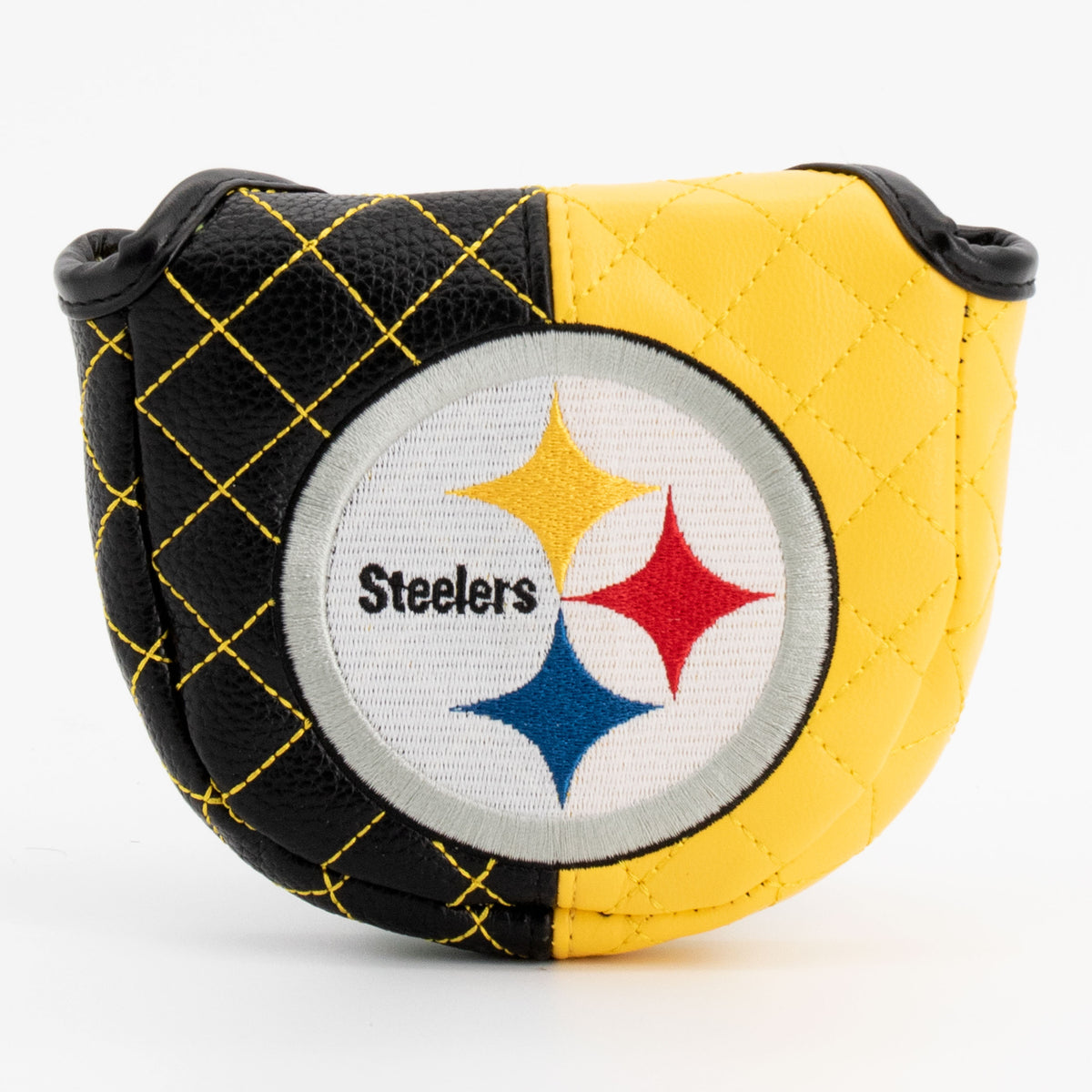 Pittsburgh Steelers Split Mallet Putter quilted headcover, front view