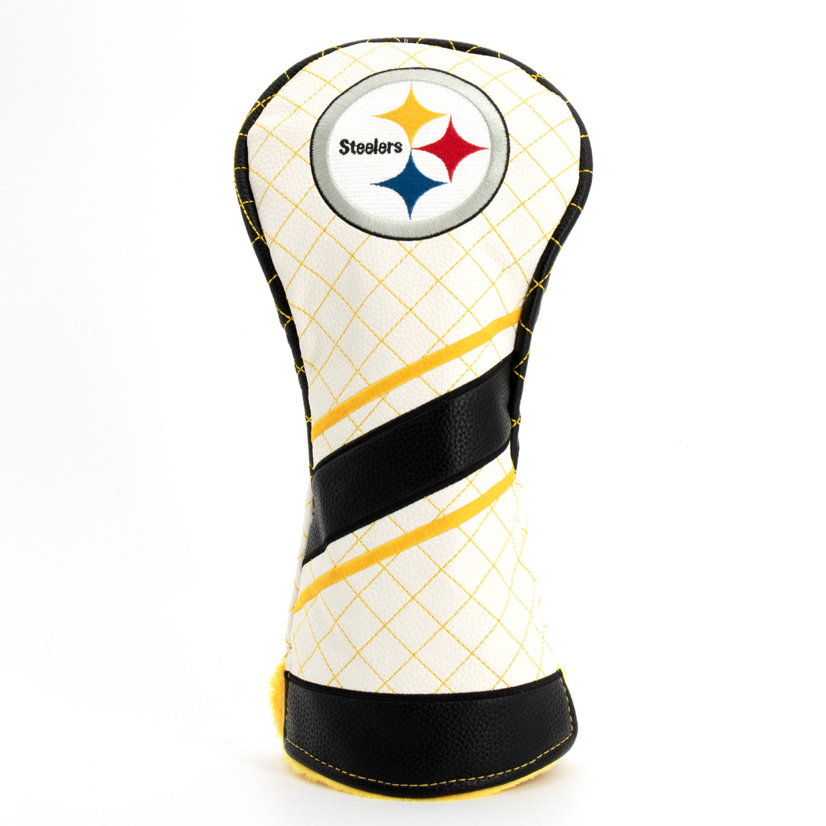 Pittsburgh Steelers Striped Driver quilted headcover, front view