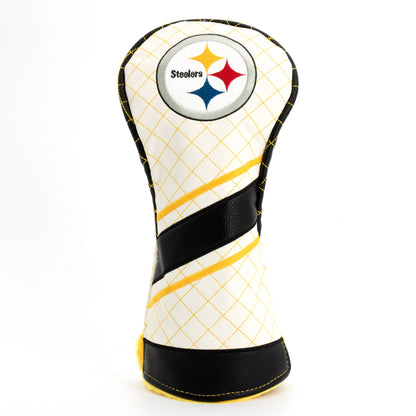 Pittsburgh Steelers Striped Driver quilted headcover, front view