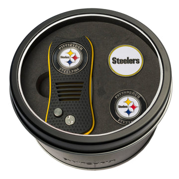 Pittsburgh Steelers Klapp-Pitchgabel + 2 Ballmarker im Geschenkdosen-Set