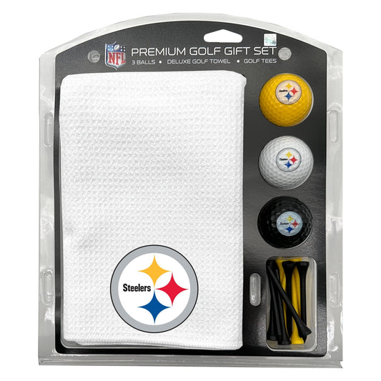 Pittsburgh Steelers White Microfiber Towel Golf Gift Set - Club Rehab