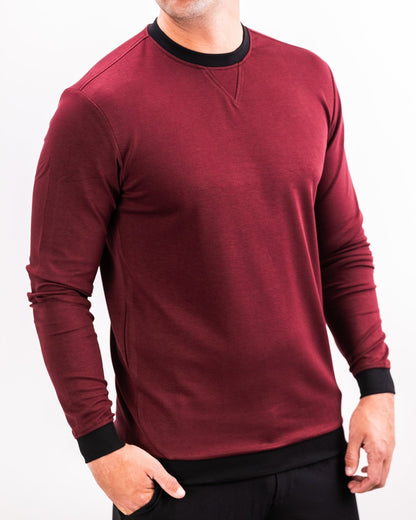 Player Preferred™ Crewneck - Merlot - S - Club Rehab