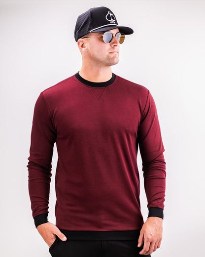Player Preferred™ Crewneck - Merlot - S - Club Rehab