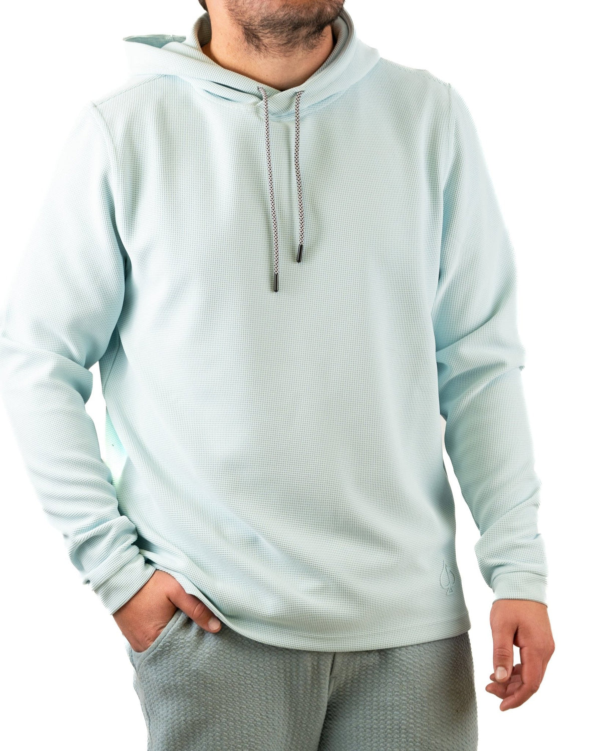 Player Preferred™ Waffle Grid Hoodie - Ice Blue - S - Club Rehab