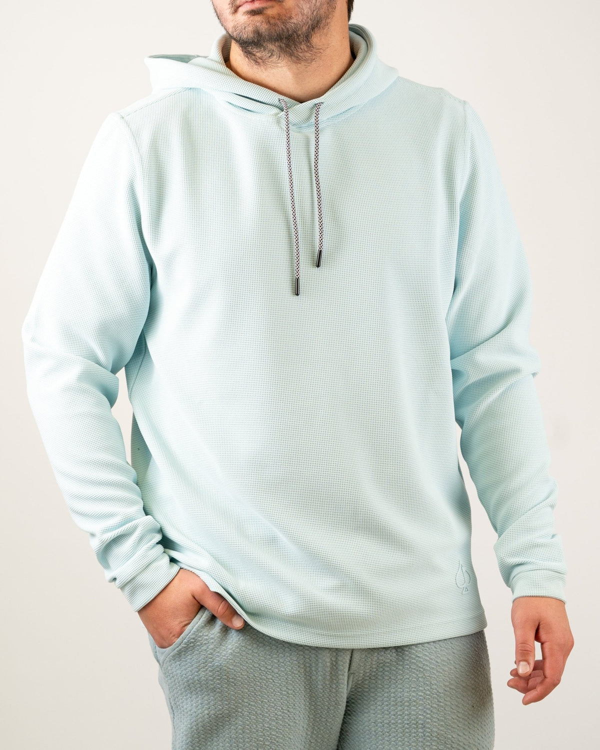 Player Preferred™ Waffle Grid Hoodie - Ice Blue - S - Club Rehab