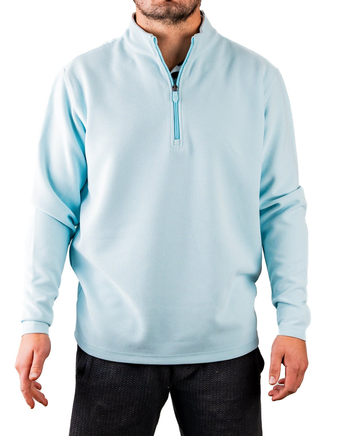 Player Preferred™ Waffle Grid Pullover - Ice Blue - S - Club Rehab