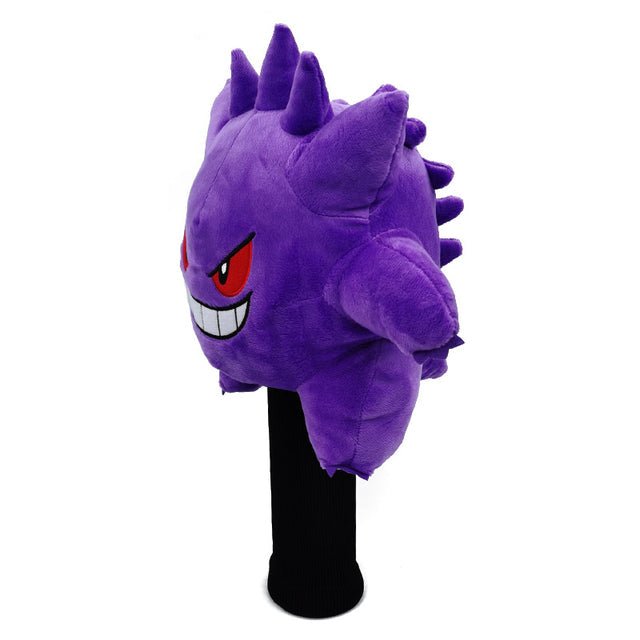Purple ghost plush golf driver headcover – left angle view – Club Rehab