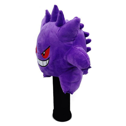 Purple ghost plush golf driver headcover – left angle view – Club Rehab