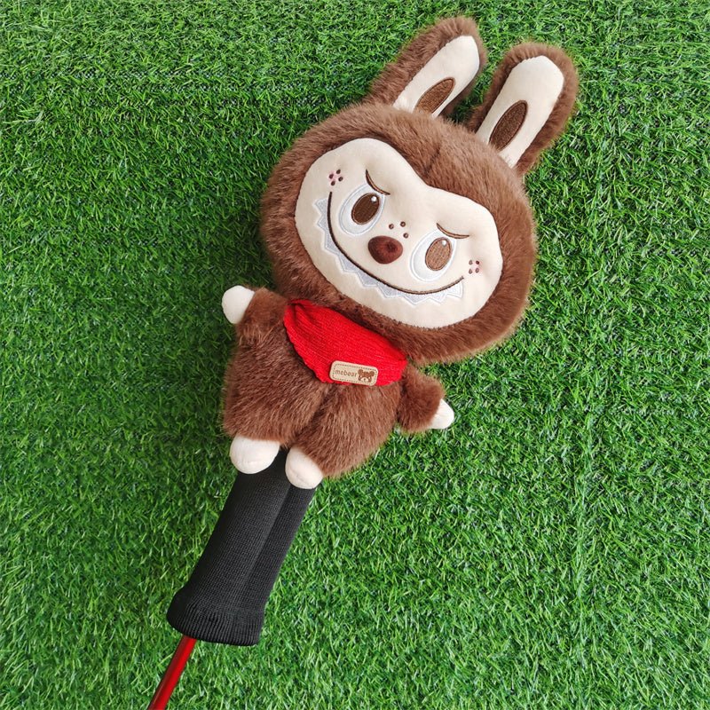 Plush Character Labubu Golf Headcover - Brown - Club Rehab