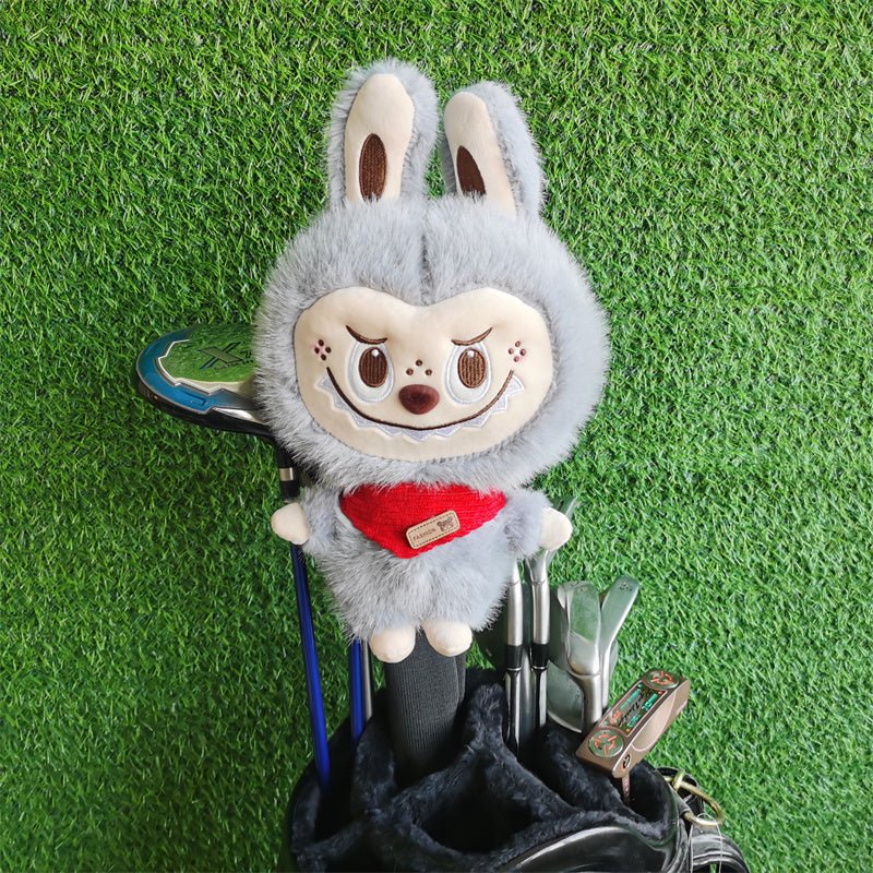 Plush Character Labubu Golf Headcover - Grey - Club Rehab