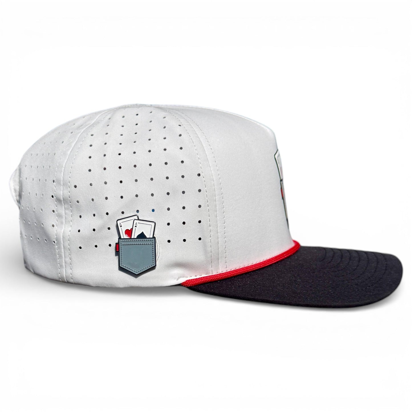 Pocket Aces Golf Hat | Snapback Cap | Built-in Magnetic Ball Marker Holder + Marker Included | Adjustable Gray & Black - Club Rehab
