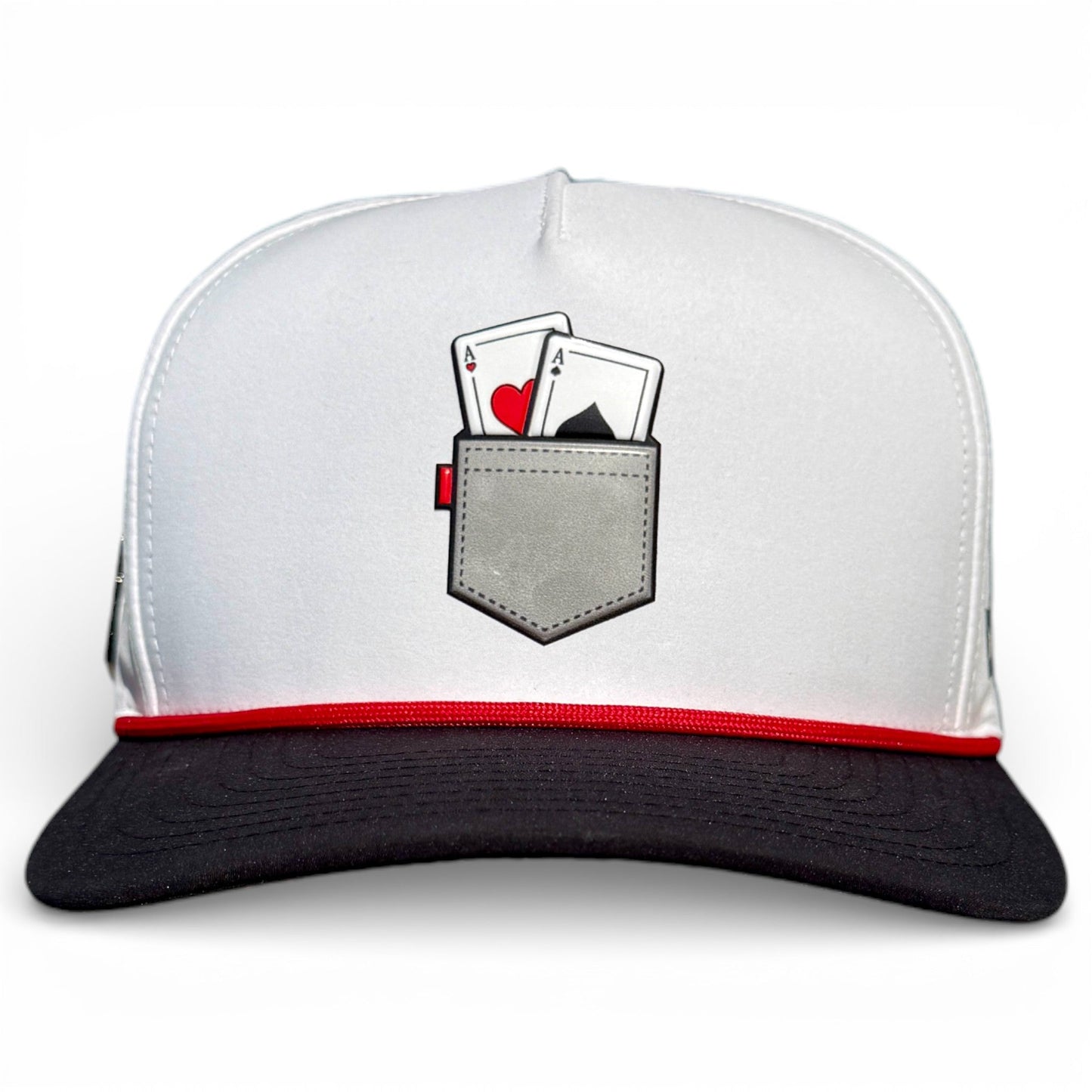 Pocket Aces Golf Hat | Snapback Cap | Built-in Magnetic Ball Marker Holder + Marker Included | Adjustable Gray & Black - Club Rehab