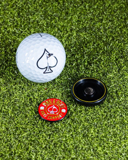 Pop Out Medallion Ball Marker - Red - Club Rehab