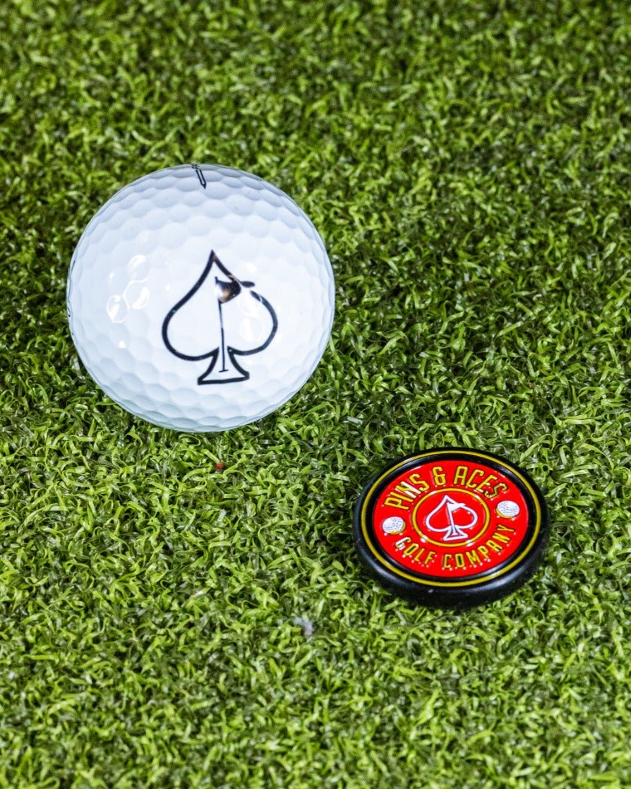 Pop Out Medallion Ball Marker - Red - Club Rehab
