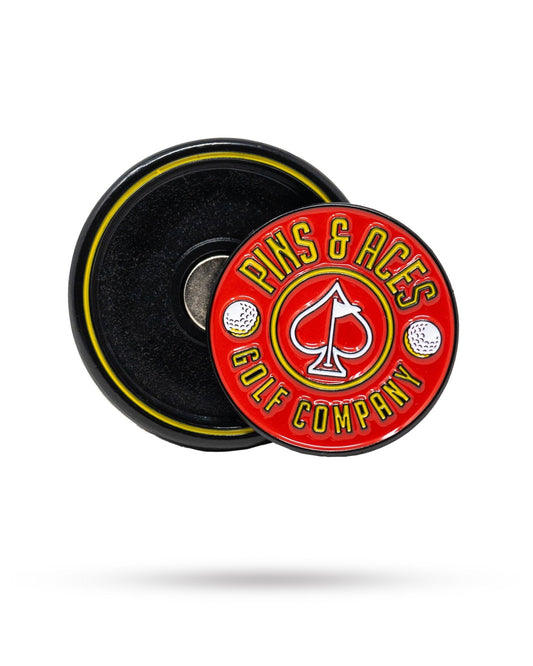 Pop Out Medallion Ball Marker - Red - Club Rehab