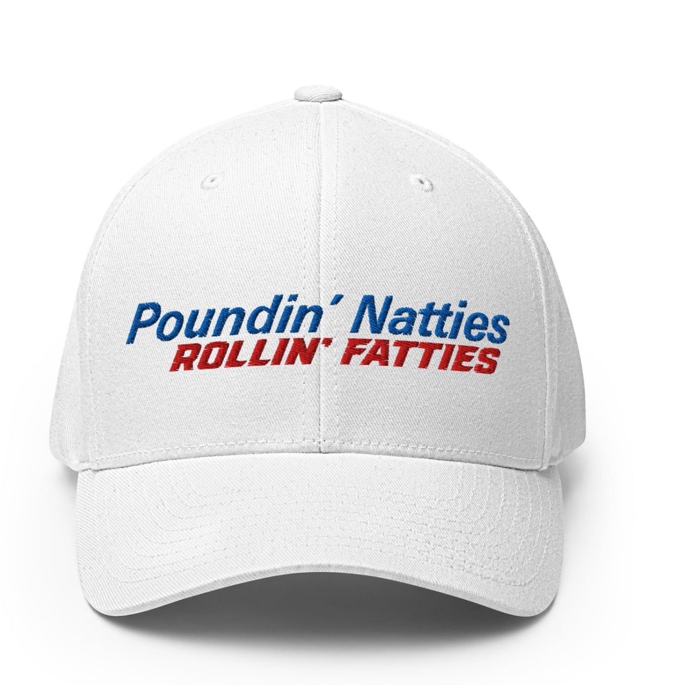 Poundin' Natties Rollin' Fatties Embroidered Stretch Fit Golf Hat - S/M - Club Rehab