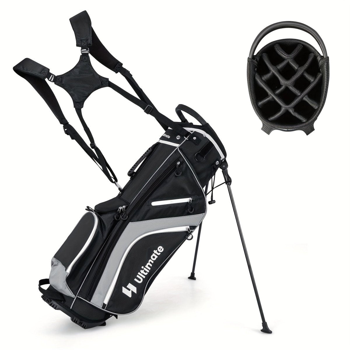 Premier 14 - Way Golf Cart Bag with Pockets - Club Rehab - Golf BagGray45430462382272