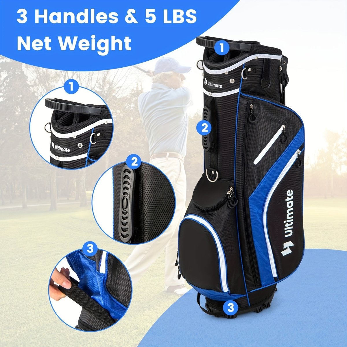 Premier 14 - Way Golf Cart Bag with Pockets - Club Rehab - Golf BagBluePremier 14 - Way Golf Cart Bag with Pockets