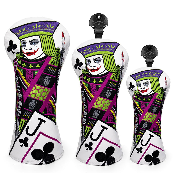 Premium Crazy Jack Golf Headcovers - SAVE on Bundle Set! - Driver(1) Fairway (1) Hybrid (1) - Club Rehab