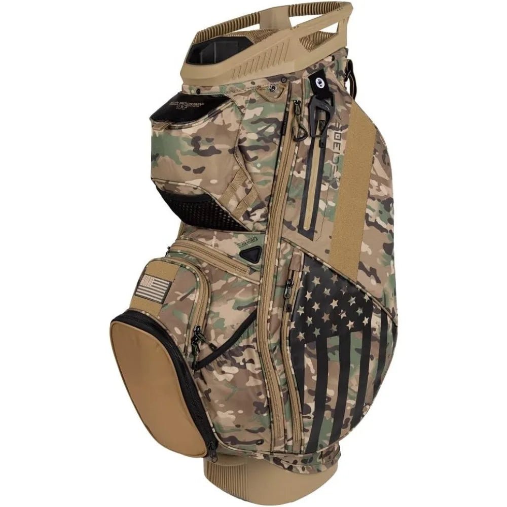 Premium Golf Bag - 14 - Way Divider, 13 Pockets - Camouflage - Patriot Camo - Club Rehab