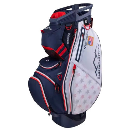 Premium Golf Bag - 14 - Way Divider - Navy/Red/White - Club Rehab