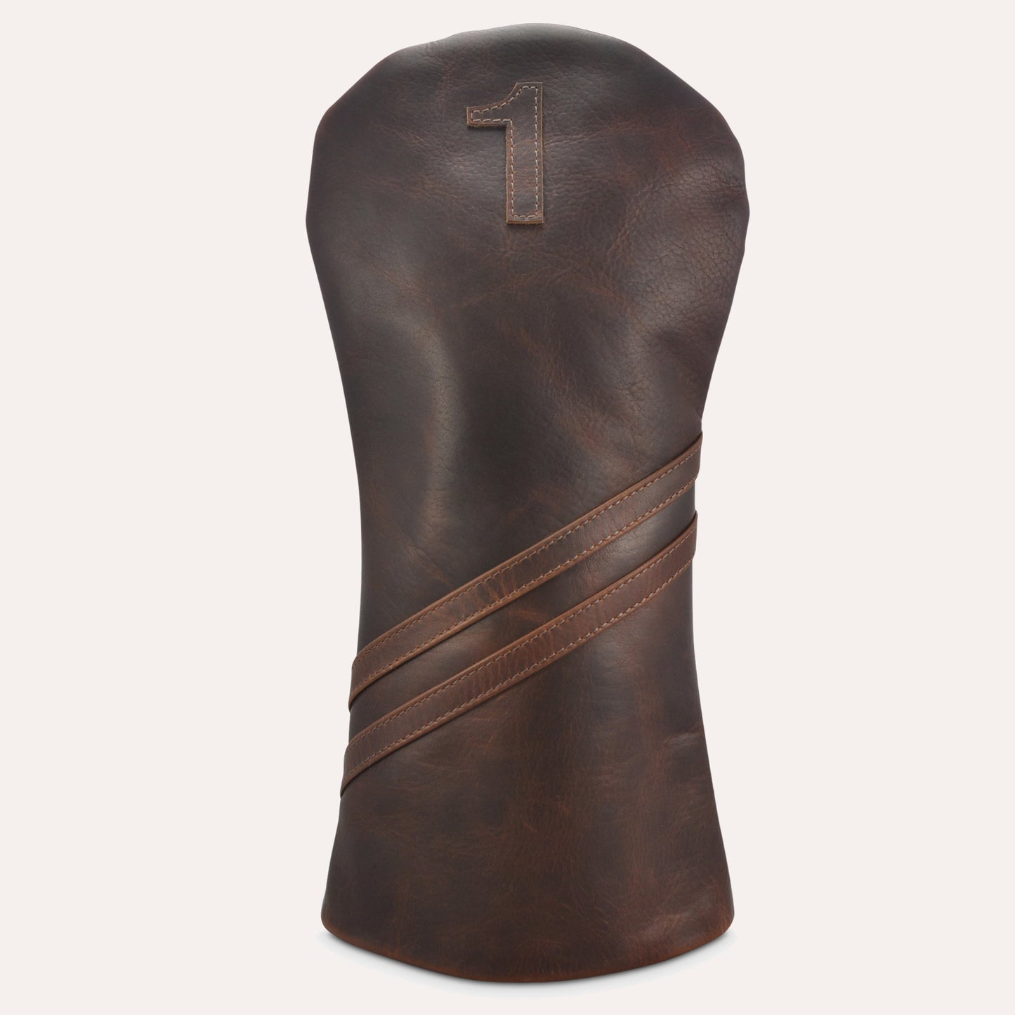 Premium Leather Golf Headcover - Driver Dark Brown - Club Rehab