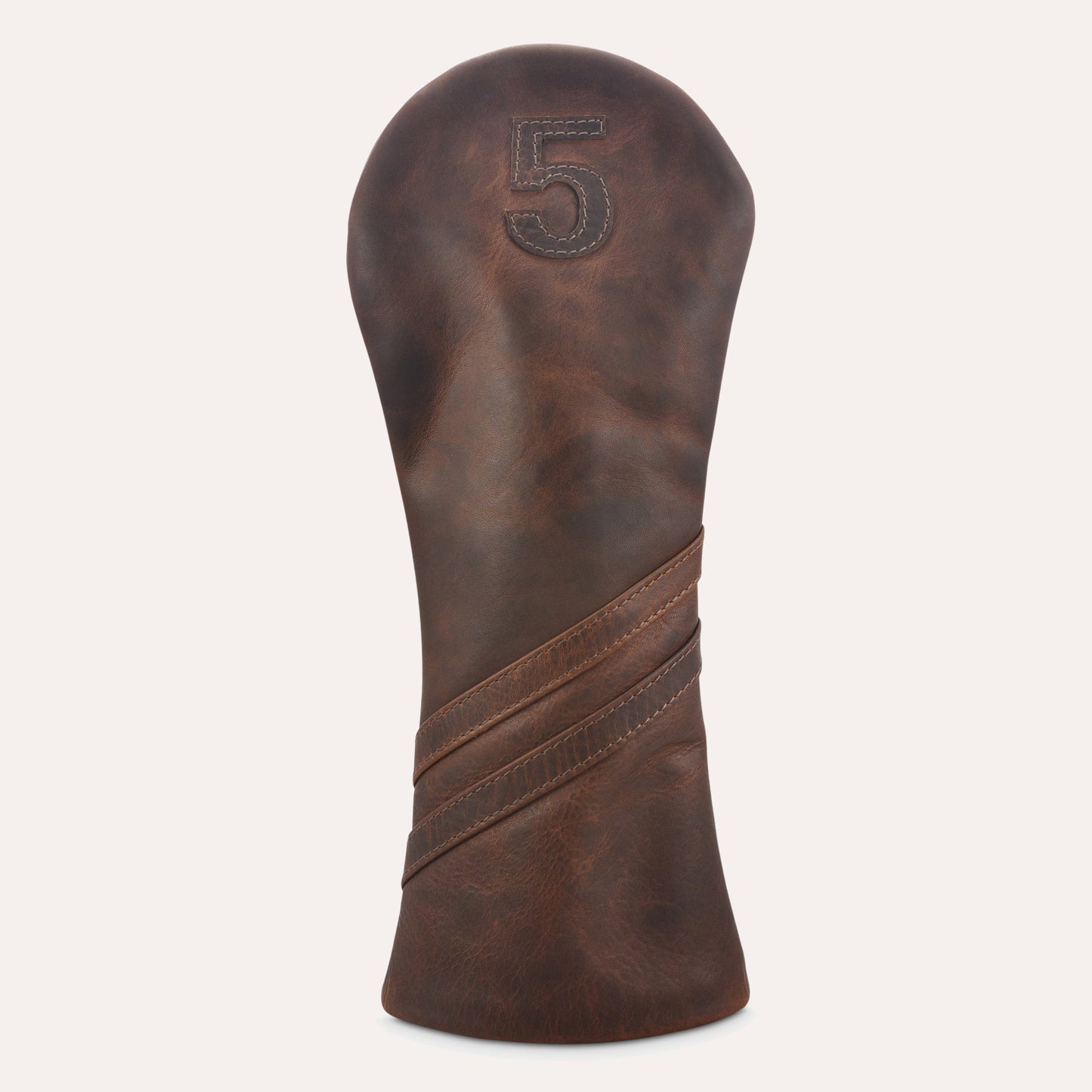 Premium Leather Golf Headcover - 5 Wood Dark Brown - Club Rehab