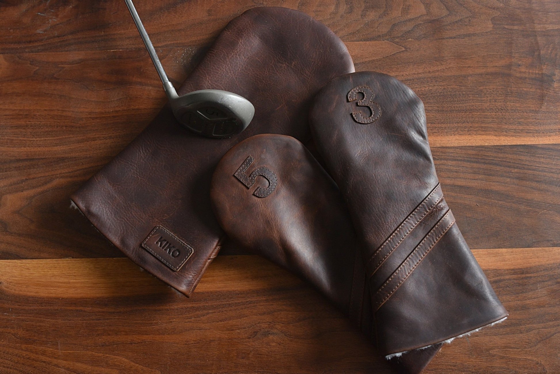 Premium Leather Golf Headcover - 5 Wood Dark Brown - Club Rehab