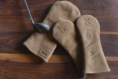 Premium Leather Golf Headcover - 5 Wood Brown - Club Rehab