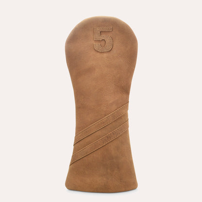 Premium Leather Golf Headcover - 5 Wood Brown - Club Rehab