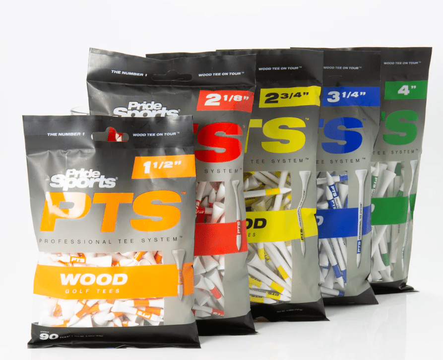 Pride Professional Tee System (PTS) Original Golf Tees - 1 1/2" Mini Tee (Orange) – For irons hybrids and low - profile woods 25 Count - Club Rehab