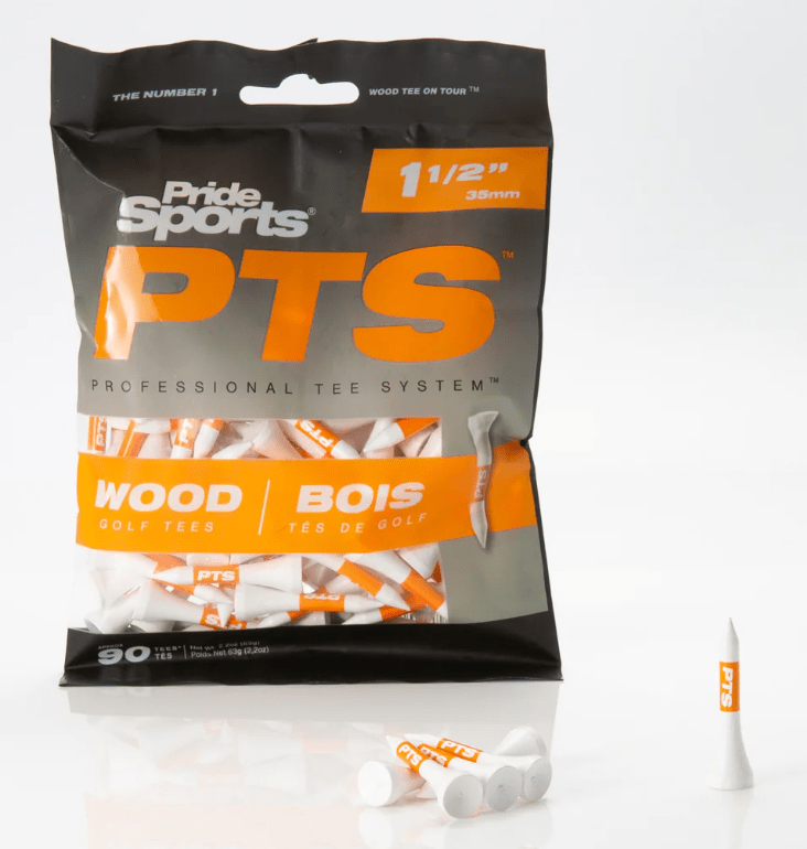 Pride Professional Tee System (PTS) Original Golf Tees - 1 1/2" Mini Tee (Orange) – For irons hybrids and low - profile woods 90 Count - Club Rehab