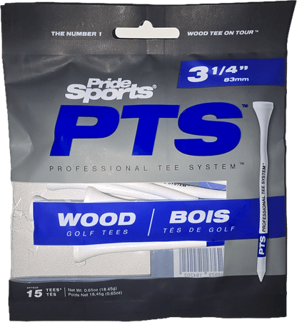 Pride Professional Tee System (PTS) Original Golf Tees - 3 1/4" Pro Length Plus (Blue) – Suited for drivers over 360cc 15 Count - Club Rehab