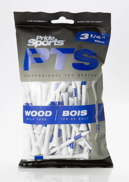 Pride Professional Tee System (PTS) Original Golf Tees - 3 1/4" Pro Length Plus (Blue) – Suited for drivers over 360cc 75 Count - Club Rehab