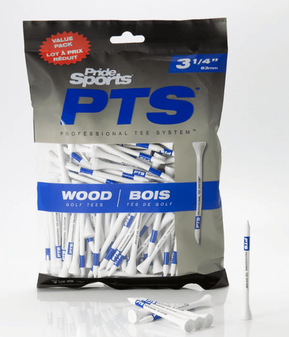 Pride Professional Tee System (PTS) Original Golf Tees - 3 1/4" Pro Length Plus (Blue) – Suited for drivers over 360cc 135 Count - Club Rehab