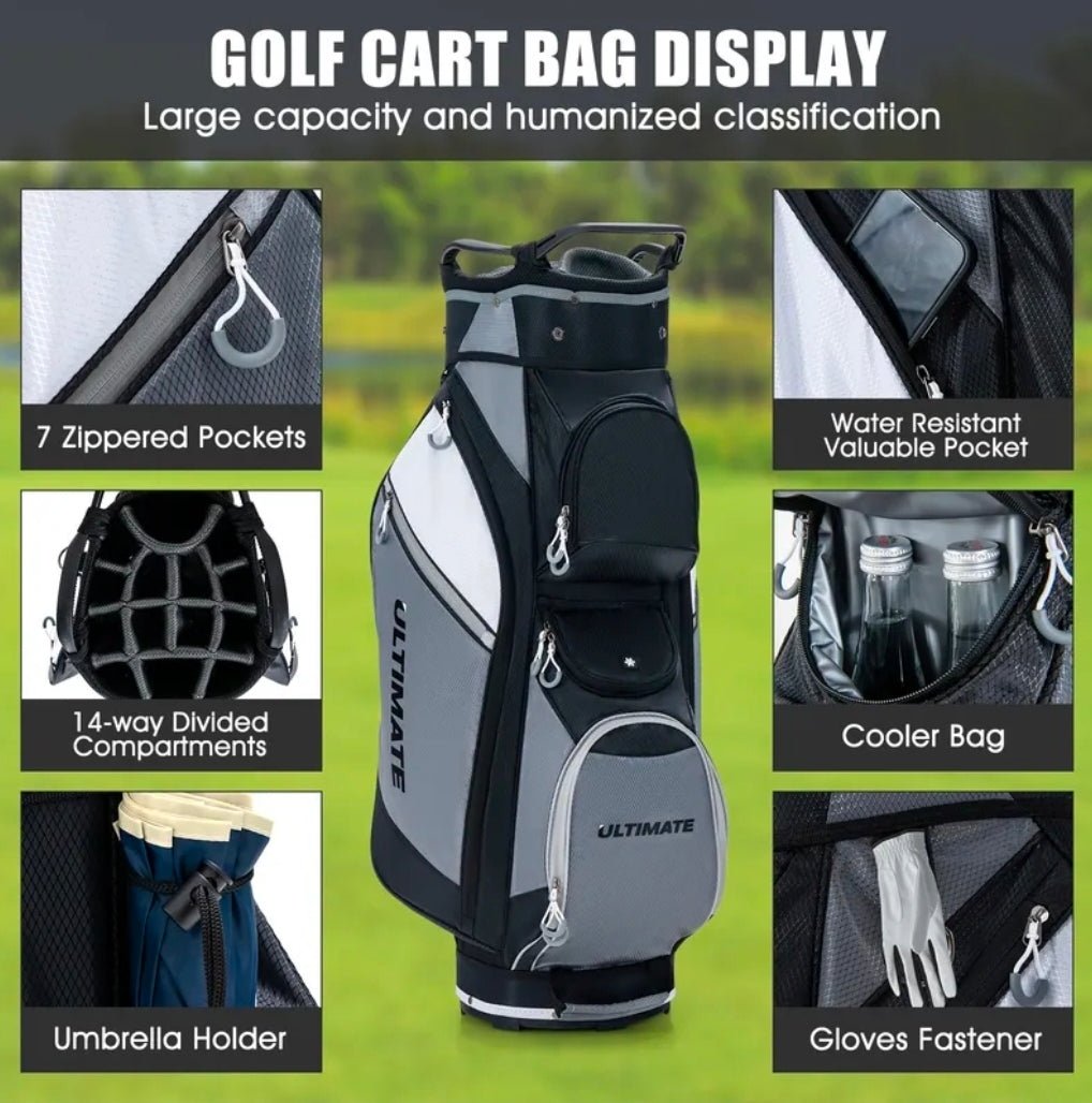 Pro Caddy 14 - Way Golf Cart Bag with Rain Hood - Club Rehab